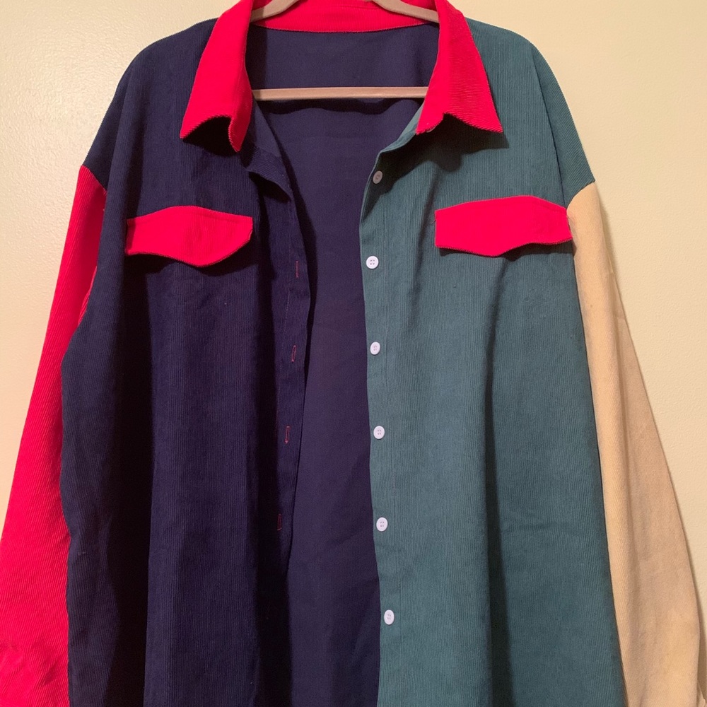 brand new SHEIN retro light long sleeve button up!